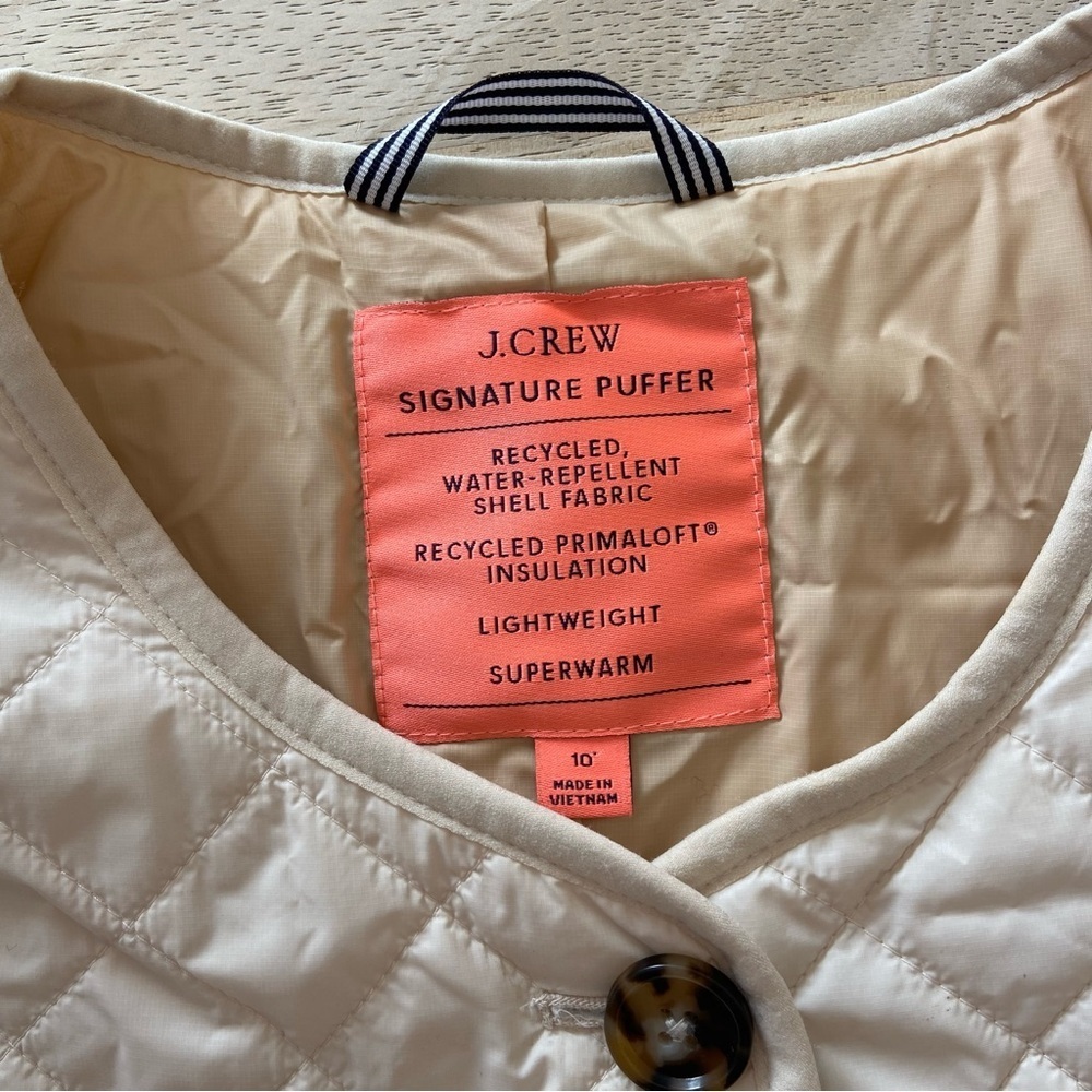 J. Crew Signature Quilted Puffer Lightweight Super Warm Women’s Size 10 - Picture 6 of 7
